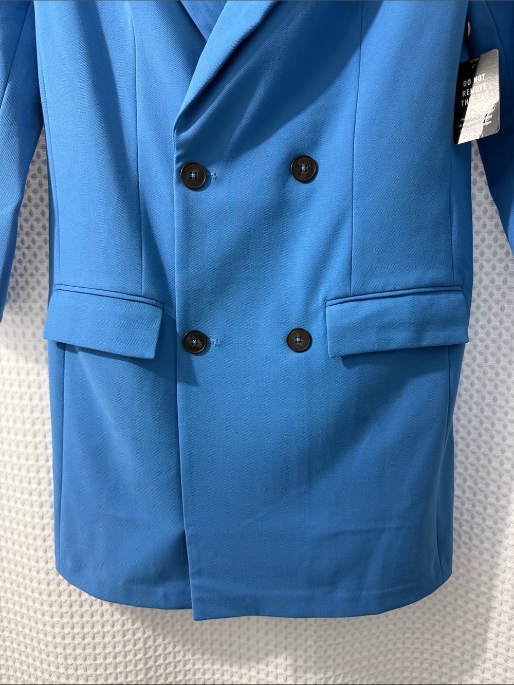 Express Women'Blue Double-Breasted Blazer Mini Blazer Dress Size Medium - Picture 3 of 7